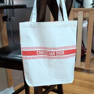 Dior Beaute Orange and White Tote